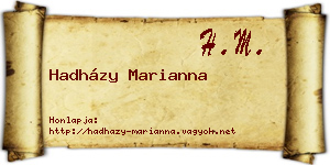 Hadházy Marianna névjegykártya