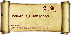 Hadházy Marianna névjegykártya